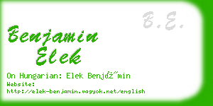 benjamin elek business card